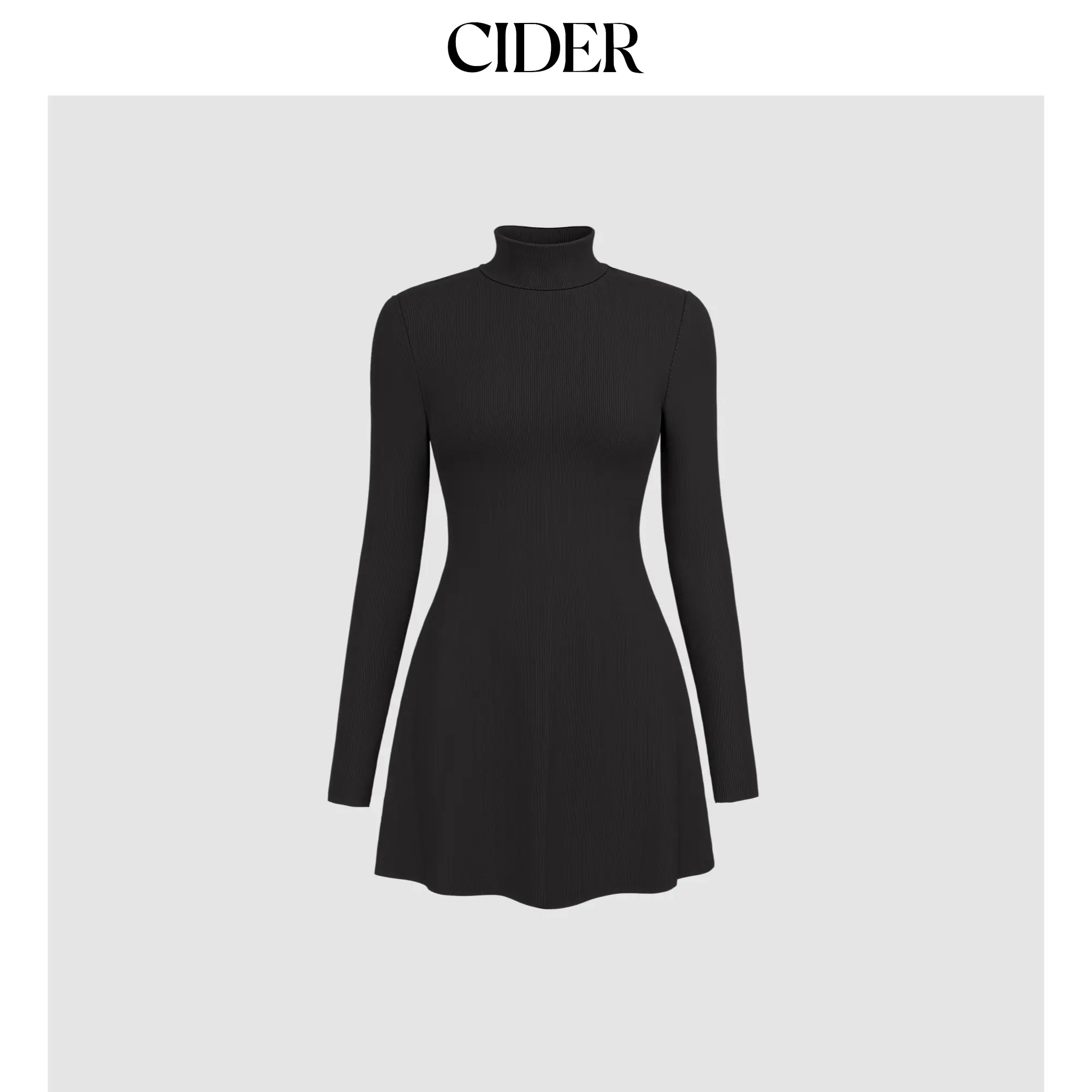 Cider [4 colors, size 0-26] High Neck Solid Mini Dress