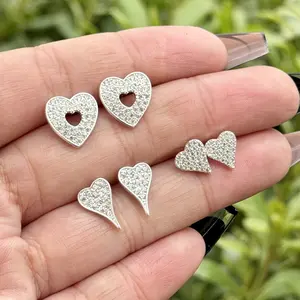 Real Silver 925 Heart Zirconia Earring Real Silver 925 Heart Zirconia Earring