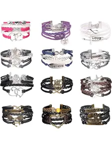 12PCS Multilayer Leather Bracelets forWomen Men Braided Tree of Life BraceletCuff Cord Tree of Life Vintage BraceletAdjustable Handmade Bracelet Set Jewelry