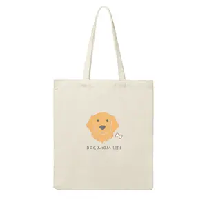 Large-capacity Golden Retriever tote bag for dog moms; reusable canvas bag; eco-friendly shopping bag for dog lovers; suitable for shopping, walking dogs, commuting, travel, outdoor activities, and workouts.
