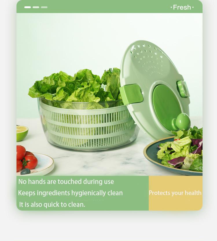 Salad Spinner, Vegetables Wash Bowl, Fruits & Herb Lettuce Dryer with 3 Blade Slicer Egg Yolk Strainer Shredder for Efficient Salad Preparation and Food Washing, 4.25Qt