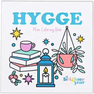 The Original Adult Mini Coloring Book –Hygge Edition - 3” x 3” Pocket Size, 50 Pages, Lay Flat Binding, Thick Paper, No Bleeding - Stress & Anxiety Relief - Gift