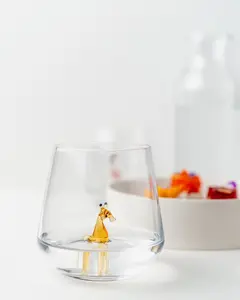 Cute Giraffe Drinking Glass, Water Glass, Water Cup, Handmade Animal Figure, Design Glasses, Perfect Gift, Giraffe, Cute Glass, Glassware