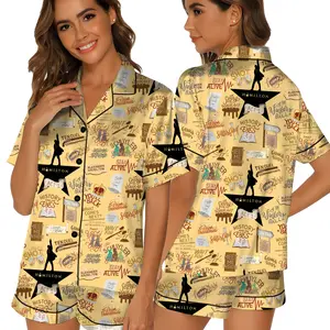 Hamilton Musical Short Satin Pajamas, Broadway Theater Pajamas, Musical Sleepwear, Alexander Hamilton Pajamas Set, Hamilton Fan Gift