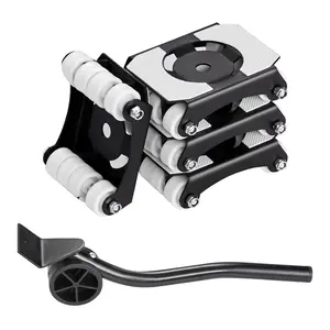 VEVOR Furniture Dolly, 750 lbs Load Capacity, Heavy Duty Furniture Movers with Wheels, Carbon Steel Panel, Dual-Row & Eight-Wheel Structure, Furniture Lift Slider Tool Set for Appliances, Sofa, Fridge