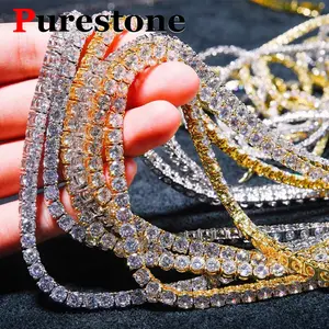 Hip hop Moissanite Diamond Tennis Chain for Women & Men 925 Sterling Silver Men's Moissanite Tennis Bracelet & Necklace