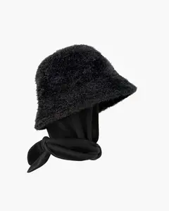 Fuzzy Bucket With Scarf