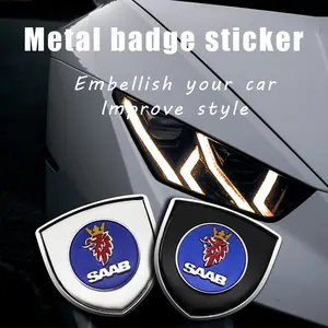 Universal Car Shield Metal Badge, Body & Trunk Stickers, Decorative Accessories for Saab Scania Models, Durable Design