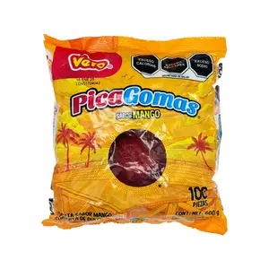 Vero Pica Goma Mango Flavor Gummy Mexican Candy, 100 Pieces, Dulces Mexicanos Spicy Sweet Snack Bonbon Natural