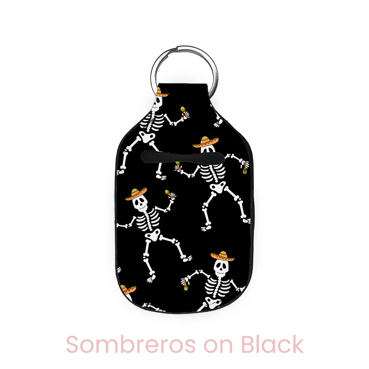 abbyrose Dancing Skeletons Hand Sanitizer Holder White