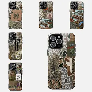 [Flash Deal] The Print Pantry Outdoor Heritage Camo Phone Case – Vintage Hunting Fishing Collage Cover, Faith-Based Country Aesthetic Shell, Rugged Wilderness Graphic Case For iPhone 17 Pro Max 16 Plus 15 14 13 Mini 12 11, For Samsung Galaxy Series