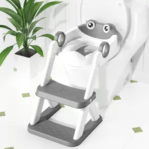 Potty Training Seat, Toddler Toilet Seat for Little Boys Girls, Potty Training Toilet with Urinals, Toddler Step Stool Ladder and Splash Guard (Gray)