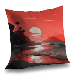 MWW C1PC2626NS9YVI 26x26 in. Blood Sun Black Polyester Twill Throw Pillow - Island Standard Pillow, Stylish Home Decor Accent, Island Standard Pillows