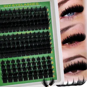 Spikes Lash Cluster Extensions160D 200D 300D Thick Spiky Individuals Lashes 10-18mm Mega Wispy Eyelash Extension DIY D Curly Lash Extension Unique Spiky Cluster Eyelash Extensions Anime Individuals Fairy Cluster Lashes 8-18mm 180Pcs/260pcs DIY at home