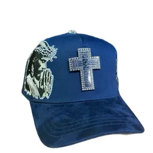 Hat Cruz Padre Nuestro Navy Silver
