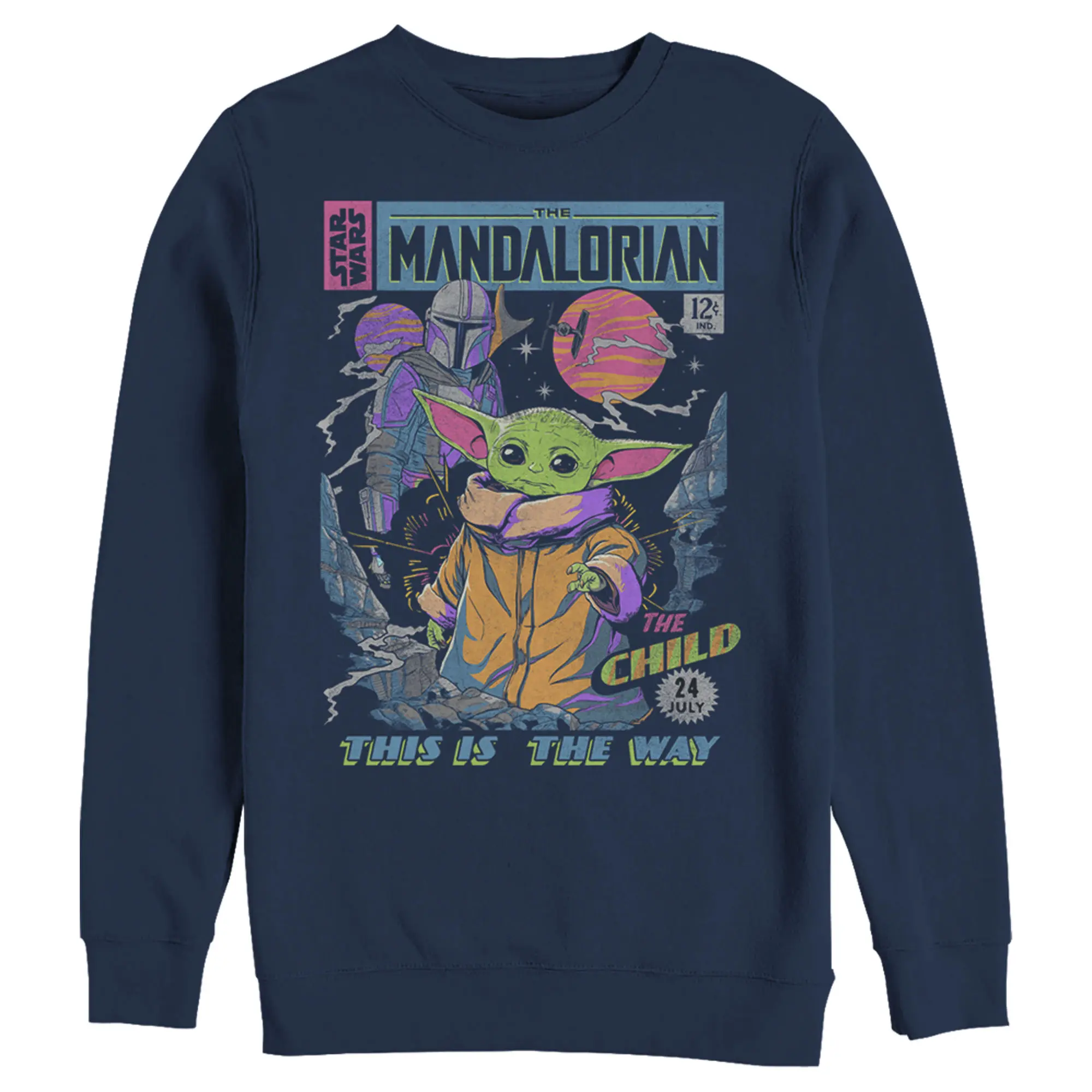 Men's Star Wars The Mandalorian 12 Cents Retro Comic Sweatshirt