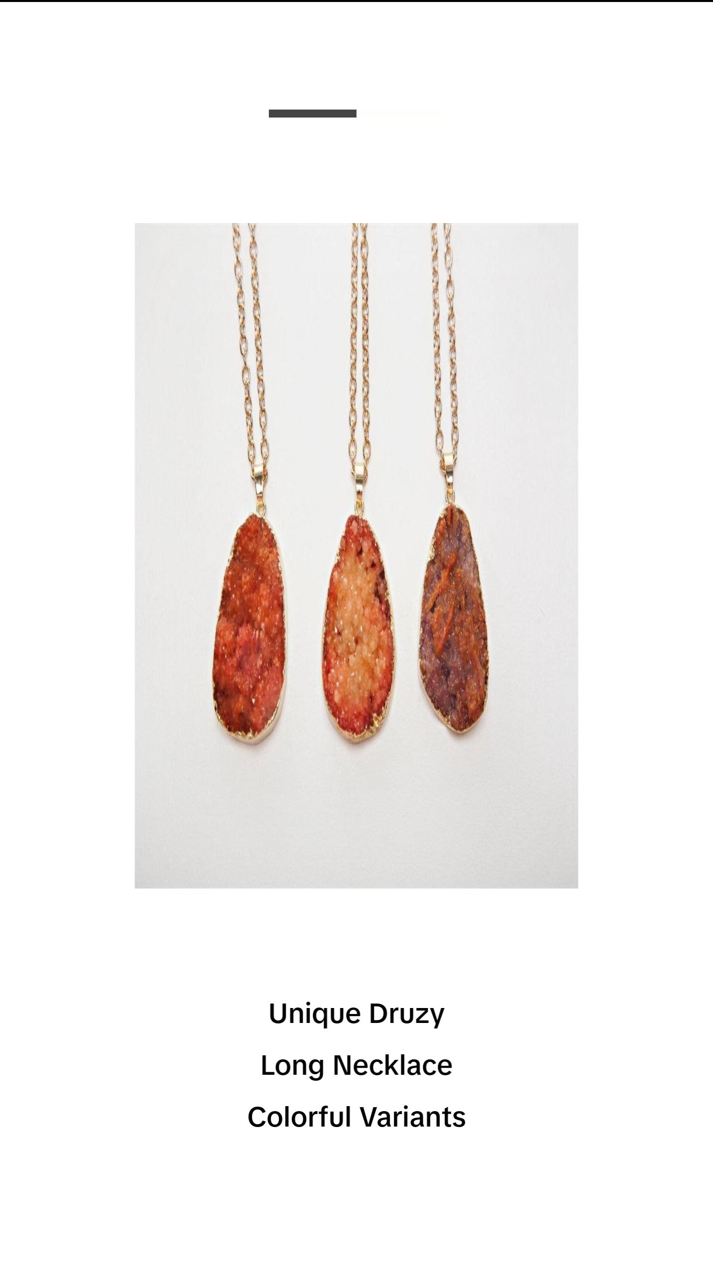 Colorful Druzy Stone Necklaces - Final Sale
