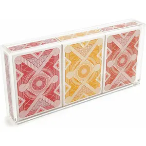 3-Deck Playing Card Display Case – Clear Acrylic for Collectible Cards