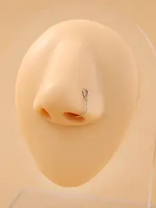 Stainless Steel U-Type Nose Ring, No Piercing Required, Punk Style, All Seasons, Plain Design, Comfortable Nose Jewelry