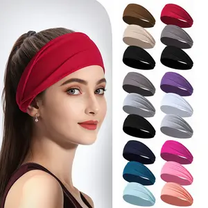 Women's Fashion Sports Headband, Solid Color Knitted Hair Band, Elastic Sweatband for Gym & Daily Wear, All Season Accessory, Gym Wrap Headband, Elastic Headbands, Workout Headband