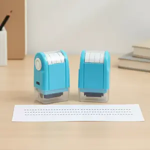 Handwriting Practice Roller Stamp, 2pcs Blue Plastic Self-Inking Line Rolling Stamps for Home, School, Office Use