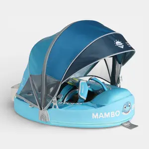 Heccei FoamCore Ultra Safety Dino Roar Baby Float for 3M-2Y I UPF50+ Removable Canopy