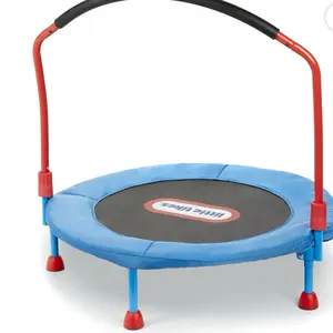 Little Tikes Easy Store 3-Foot Trampoline with Hand Rail Blue Kids Play Equipment