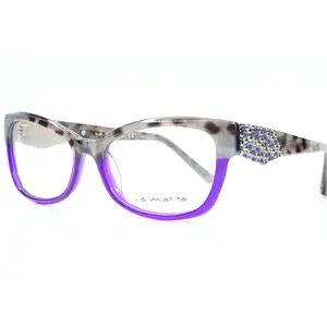 La Matta LM3107 Col.3 Gray Tortoise Purple Luxury Italy Eyeglasses -Wo