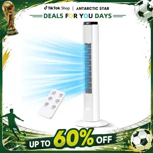 [DealsForYouDays]【NOT AC】Antarctic Star 37 Inch Tower Fan - Portable Electric Oscillating Fan,LED Display With Touch And Remote Control, Quiet Operation, 6 Speed Settings & Timer Function, Bladeless Floor Standing Fan for Bedroom, Office & Indoor su