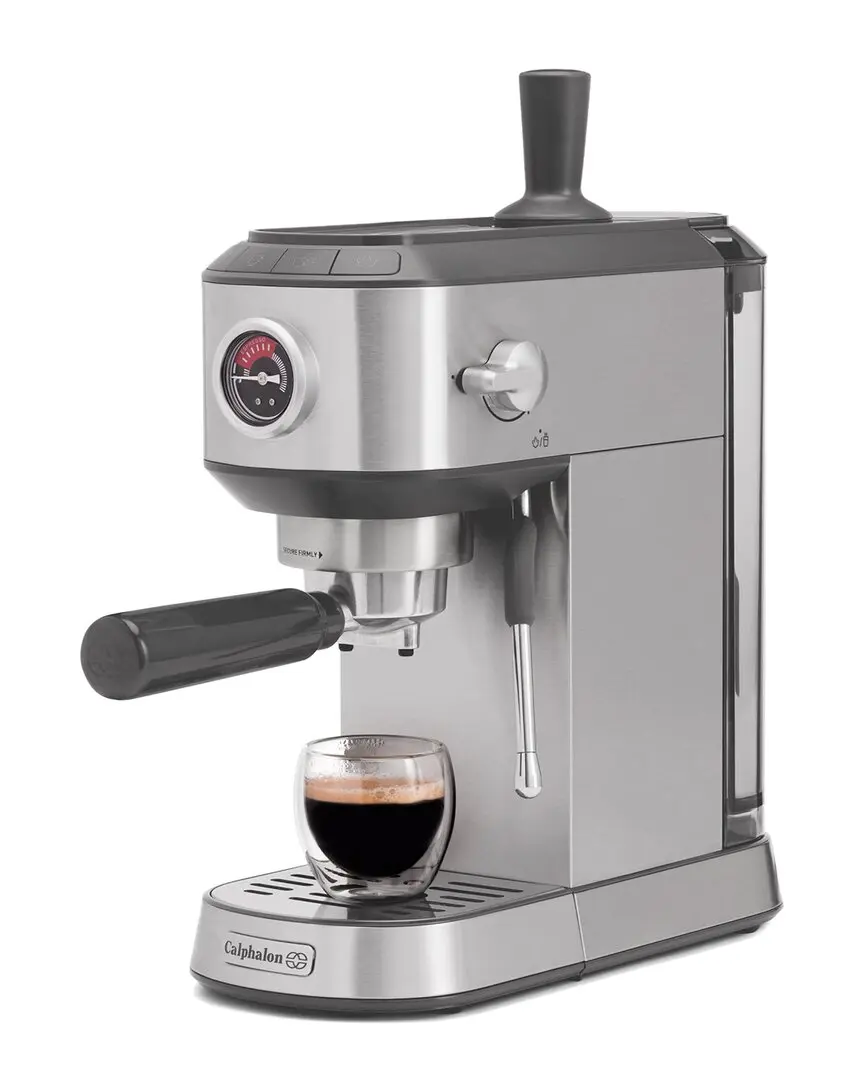 Calphalon Miniatura Espresso Machine with Milk Frother & Pressure Gauge