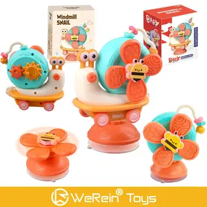 Snail Inertia Car Windmill Toy, Multi-Functional Suction Cup Tabletop Plaything, Fun Rotating Entertainment for Kids