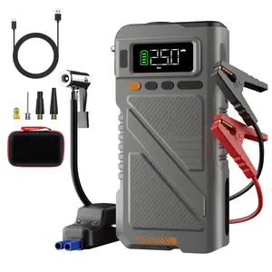 [7 in 1] 9000A (All Gas, 12L Diesel) Portable Car Jump Starter with Air Compressor,  Fast Charging 65W Laptop Power Bank with 150PSI Tire Inflator, 12V Battery Charger Jump Box with LCD Display, Car Battery Jump Starter Multi-Function Vehicle Automotive