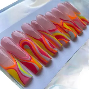 Summer Abstract Nail Art Press On Nails