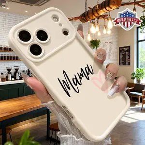Cute Mama Heart Design Case for iPhone 17 16 15 14 Pro Max 13 12 11 XR XS Plus Air Slim Shockproof Anti Drop Protective Lightweight TPU Cover Cellphone Protection