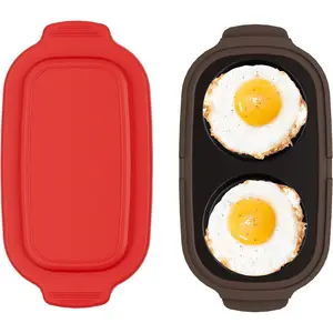 Microwave Egg Cooker, Microwave Egg Poacher, Cooker & Fryer for Breakfast Sandwiches, Maker for 2 Eggs, Dishwasher-Safe & BPA-free, Time-saving Portable for Home, Travel and Gifts