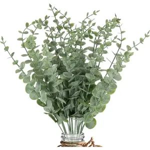 20pcs Eucalyptus Stems Artificial Eucalyptus Leaves Stems Artificial Fake for Home Office Bouquet Centerpiece Wedding Decoration Christmas Decor 2025