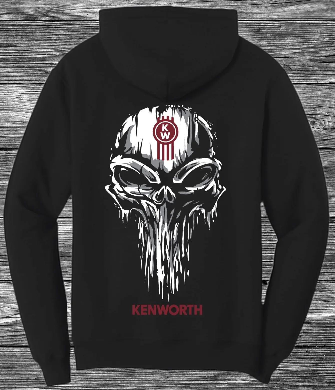 Kenworth Red Skull Hoodie for Men Pullover - Menswear Cotton Sweaters