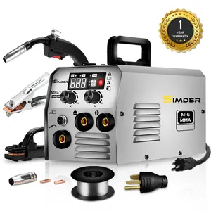 S SIMDER 110 v/220v 140 amp MIG Welder machine MIG-140S Flux Core Welder/Stick/Lift TIG electric Welding Machine with Synergy Portable Wire Feed Welder IGBT Inverter for Home DIY Outdoor