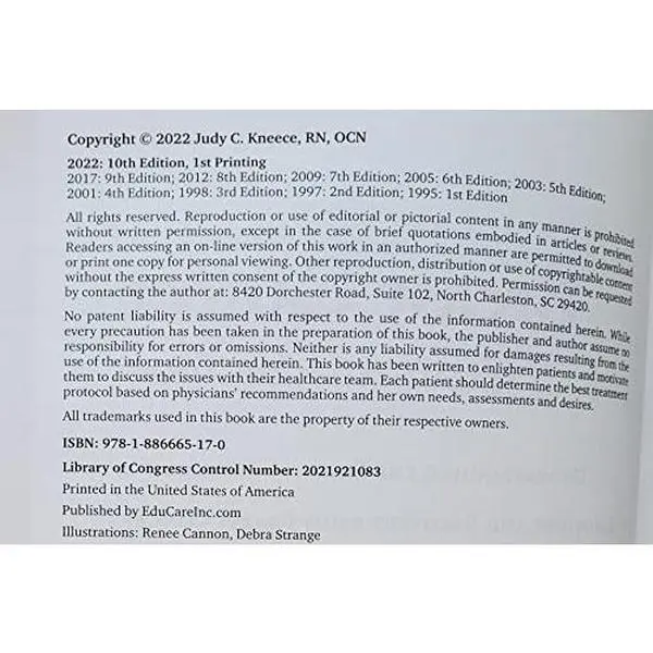 Used Breast Cancer Treatment Handbook, 10th Edition (2022) - Soft Cover by Judy C. Kneece, Educare Publishing Inc. (2.33 lb) - Helps Breast Cancer Patients Understand the Disease, Treatments, Emotions & Recovery (English)