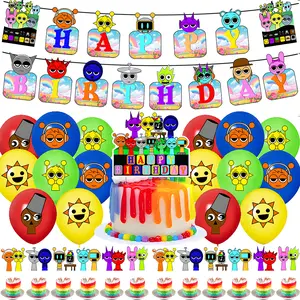 Incredibox Sprunki Party Supplies Decorations - 30pcs Birthday Banner Balloons Cake Toppers & Characters for Kids Celebrations Set Gifts