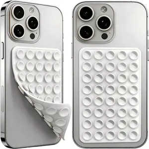 2 count White Double Sided  Suction Cup Phone Case Octo-budyy,   Phone Suction Grip for  & Android,Sticky Phone Grip Holder for Hands-Free Selfes & Videos