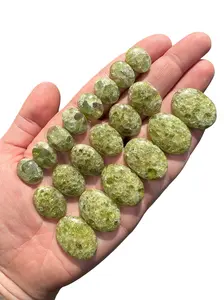 New Moon Beginnings Peridot Cabochon Oval - Polished, Round Design, Ideal for Jewelry Making