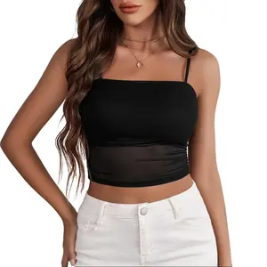 Avidlove Bralettes for Women Spaghetti Strap Mesh Tank Top Tube Y2K Camisole