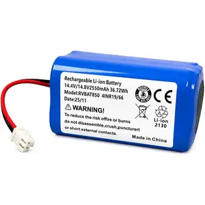 Lithium Ion Li-ion Battery RVBAT850 14.5V 2550mAh Compatible Replacement for Shark Robot Vacuum Cleaner Blue
