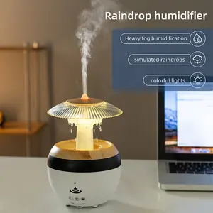 Raindrop Humidifier Decorative Aroma Diffuser with Colorful LED Lights, Unique Air Moisturizer for Home Bedroom