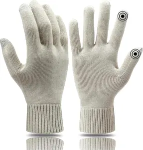WANDER Gloves for Men Womens Lightweight Merino Wool Touchscreen Thermal Knit Running Winter Glove Liners