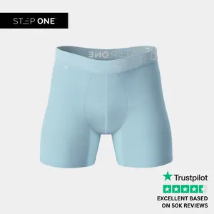 Step One Men's Trunk - Ice Cubes, Anti-Chafe, Breathable Bamboo Fabric, UltraGlyde Panels, Hidden Elastic Pouch, Premium Underwear, Athletic Daily wear