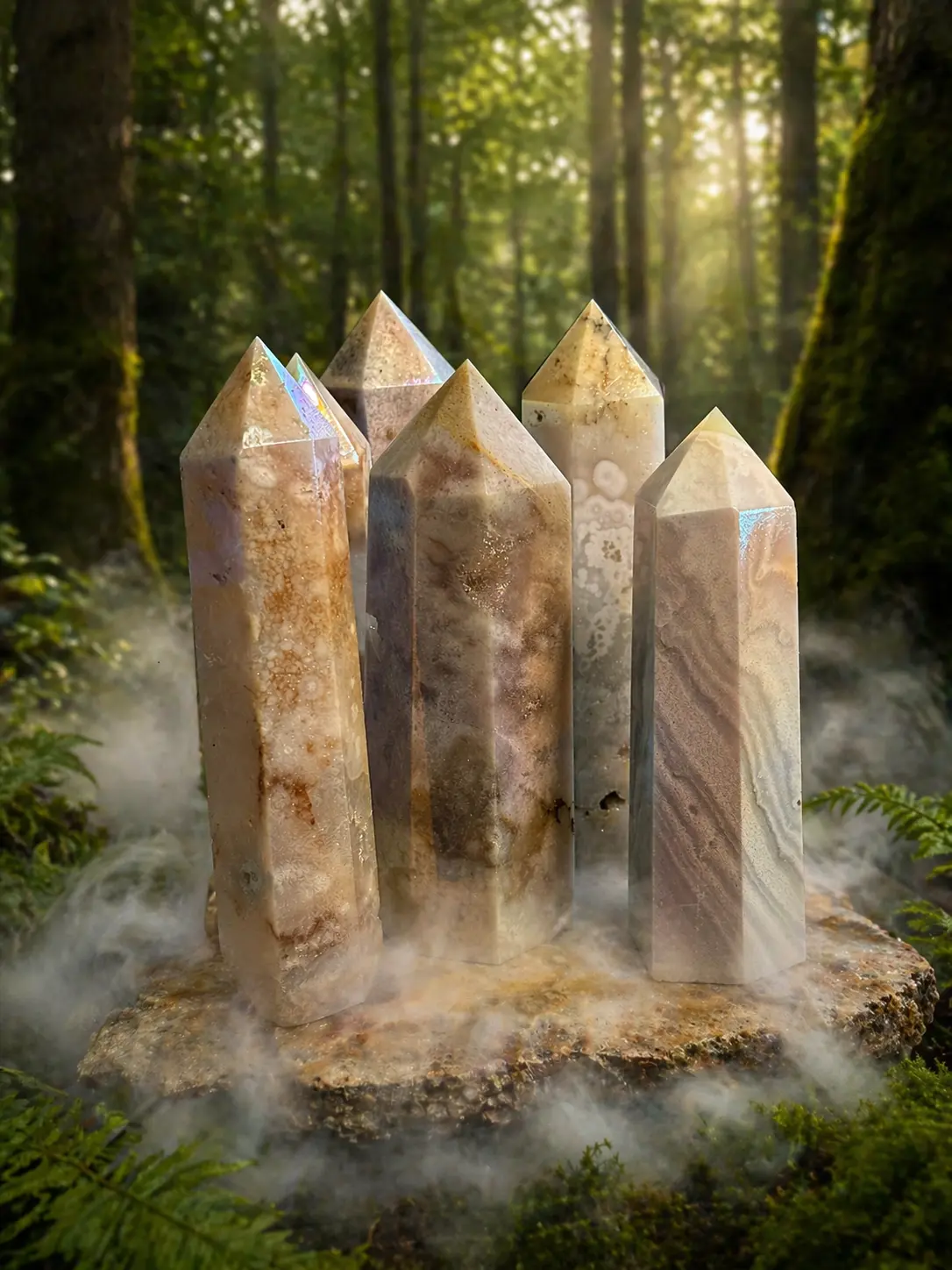Aura Flower Agate Tower