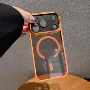 Orange liquid skin sense magnetic for  iPhone 17 Air Pro Max/16/15/13/12 iPhone case silicone soft shell TPU+PC shockproof