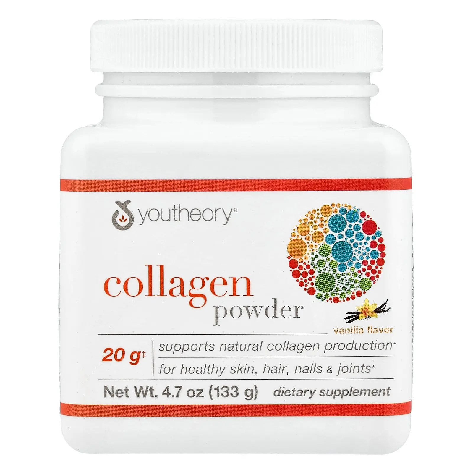 Youtheory Collagen Powder, Vanilla , 4.7 oz (133 g)